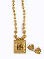 Gold Plated Beaded Laxmi Necklace Pendant Set