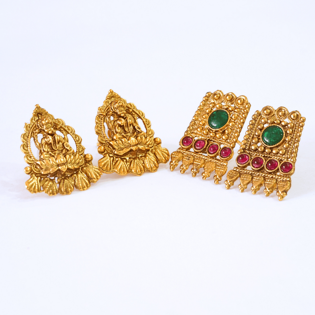 Gold Plated Beaded Laxmi Necklace Pendant Set