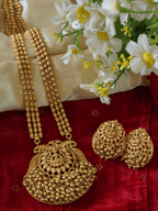 Beatific Glory Heavy Laxmi Temple Necklace Set