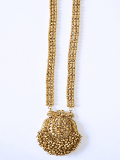 Beatific Glory Heavy Laxmi Temple Necklace Set