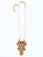 Trendsetting Laxmi Pendant in Pearl String Temple Pendant Set