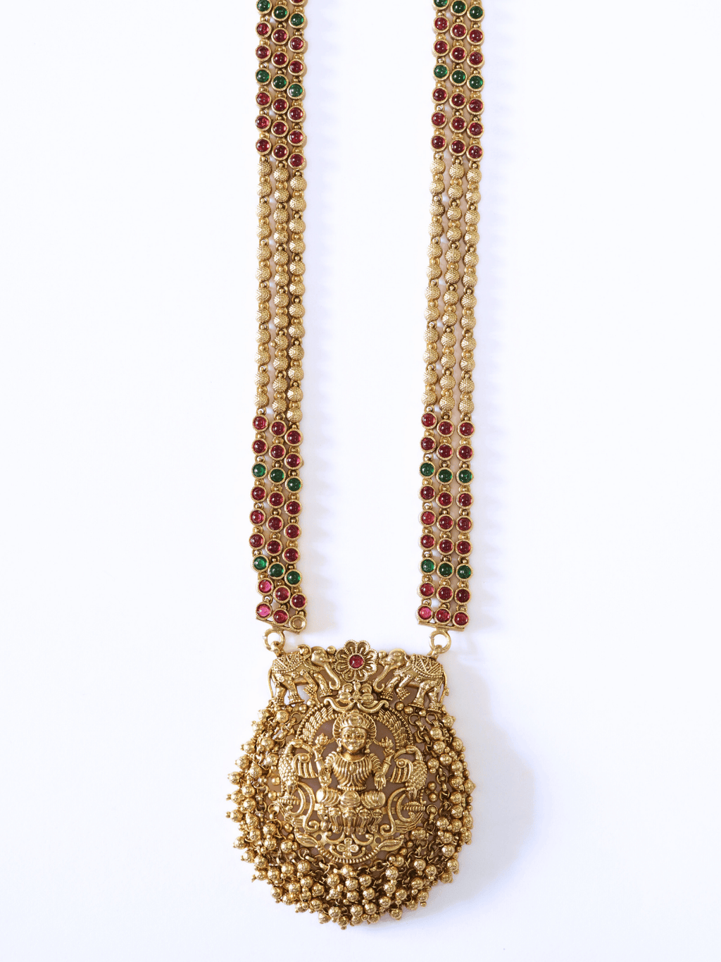Premium Antique Finish Divine Laxmi Temple Necklace Set