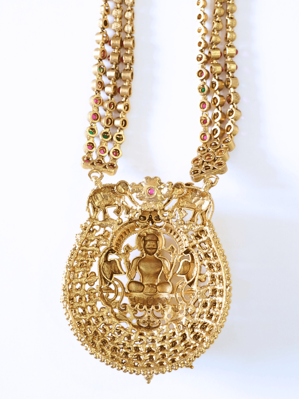 Premium Antique Finish Divine Laxmi Temple Necklace Set