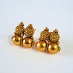 High Look Matte Finish Golden Beaded Necklace Set