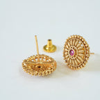 Ruby Studded Statement Pendant Set