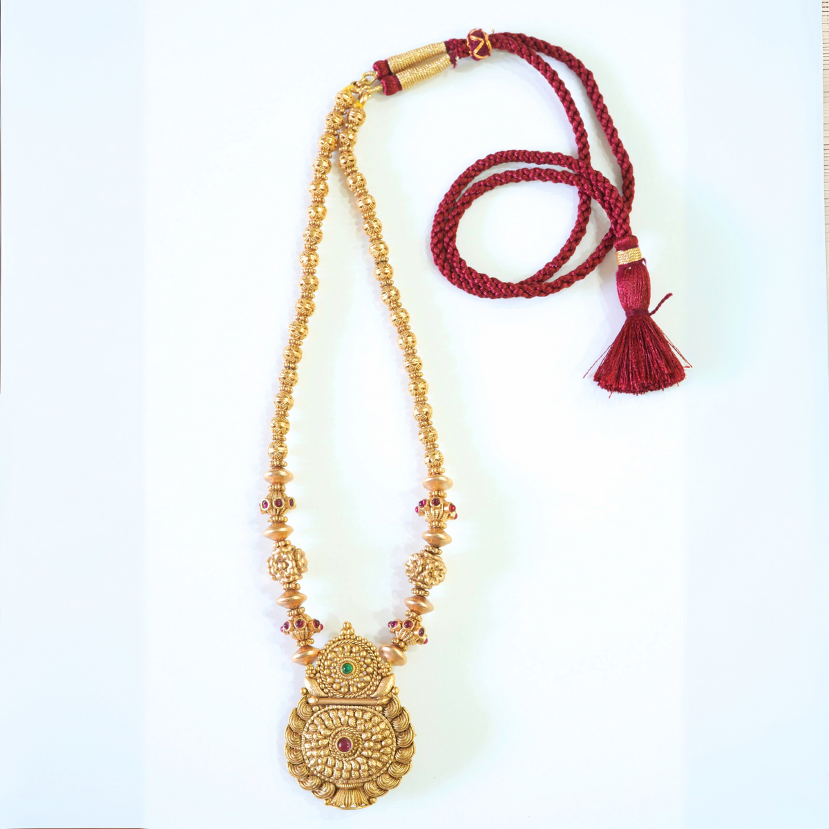 Traditional Antique Gold Plated Pendant Set