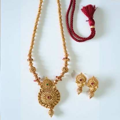 Traditional Antique Gold Plated Necklace Set