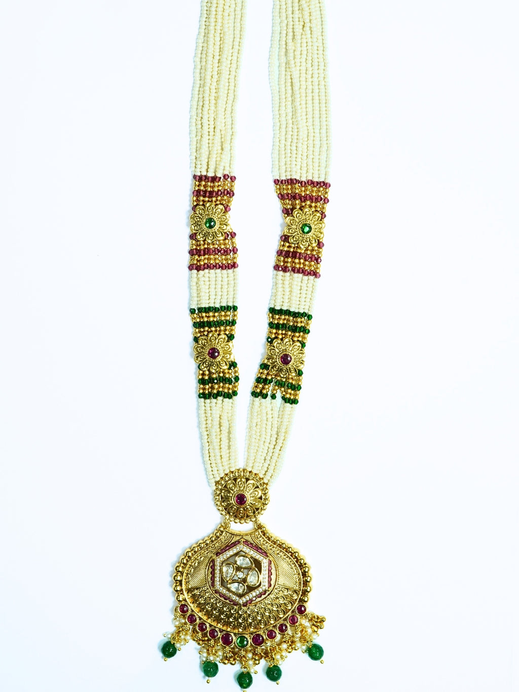 Tradition Defining Long Pearl Dew with Kundan Necklace Set