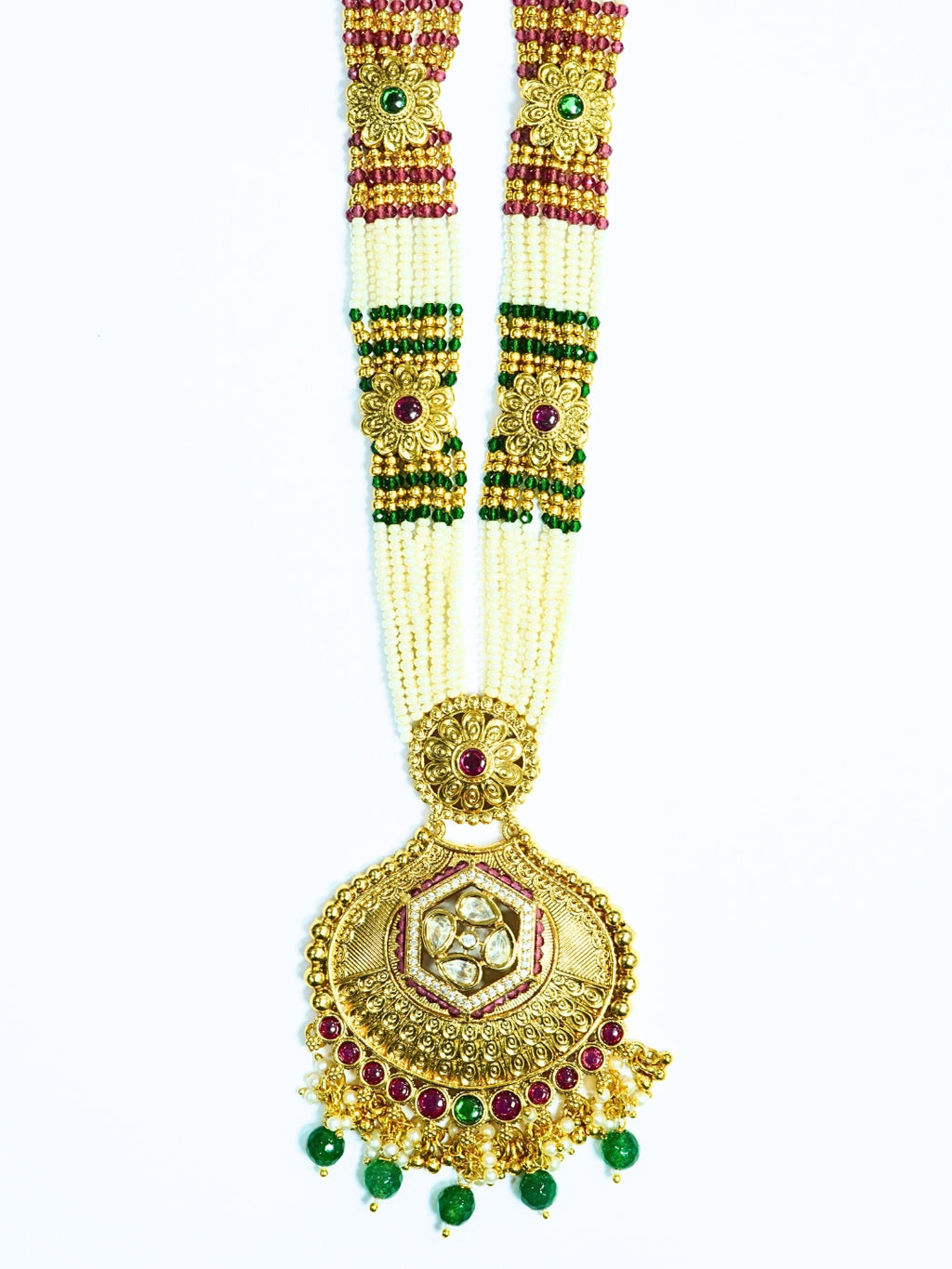 Tradition Defining Long Pearl Dew with Kundan Necklace Set