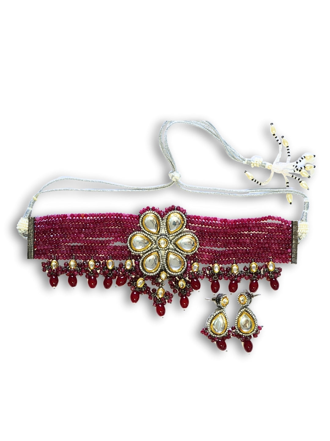 Royal Red Bold Kundan Choker Set