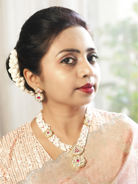 Floral Drop Pure Kundan Necklace Set