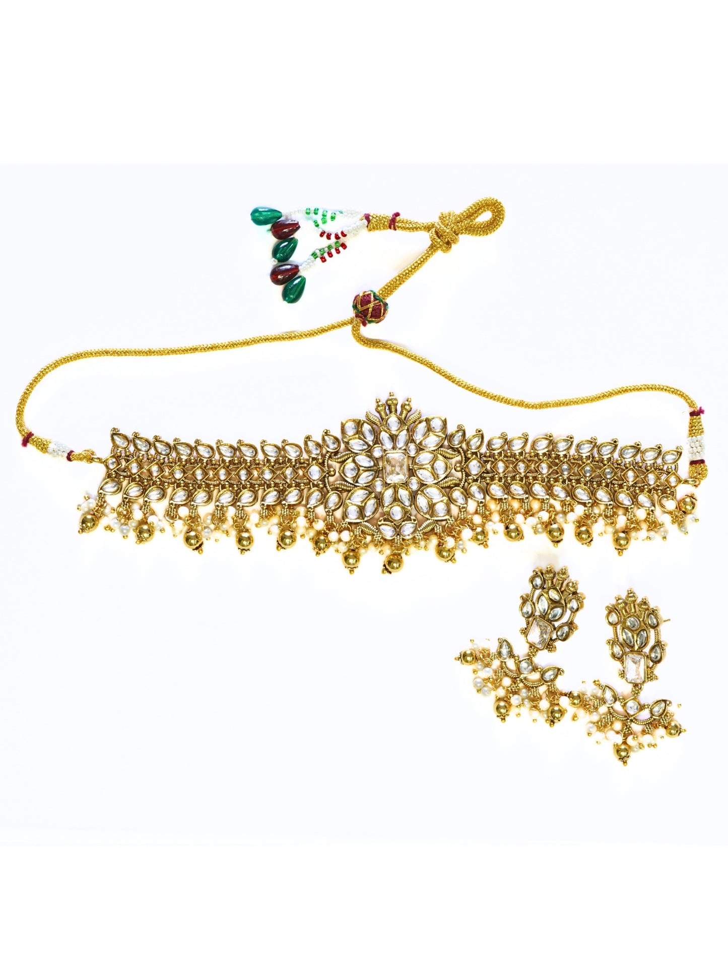 Broad Kundan Choker Necklace Set