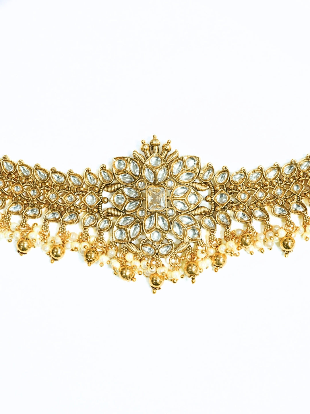 Broad Kundan Choker Necklace Set