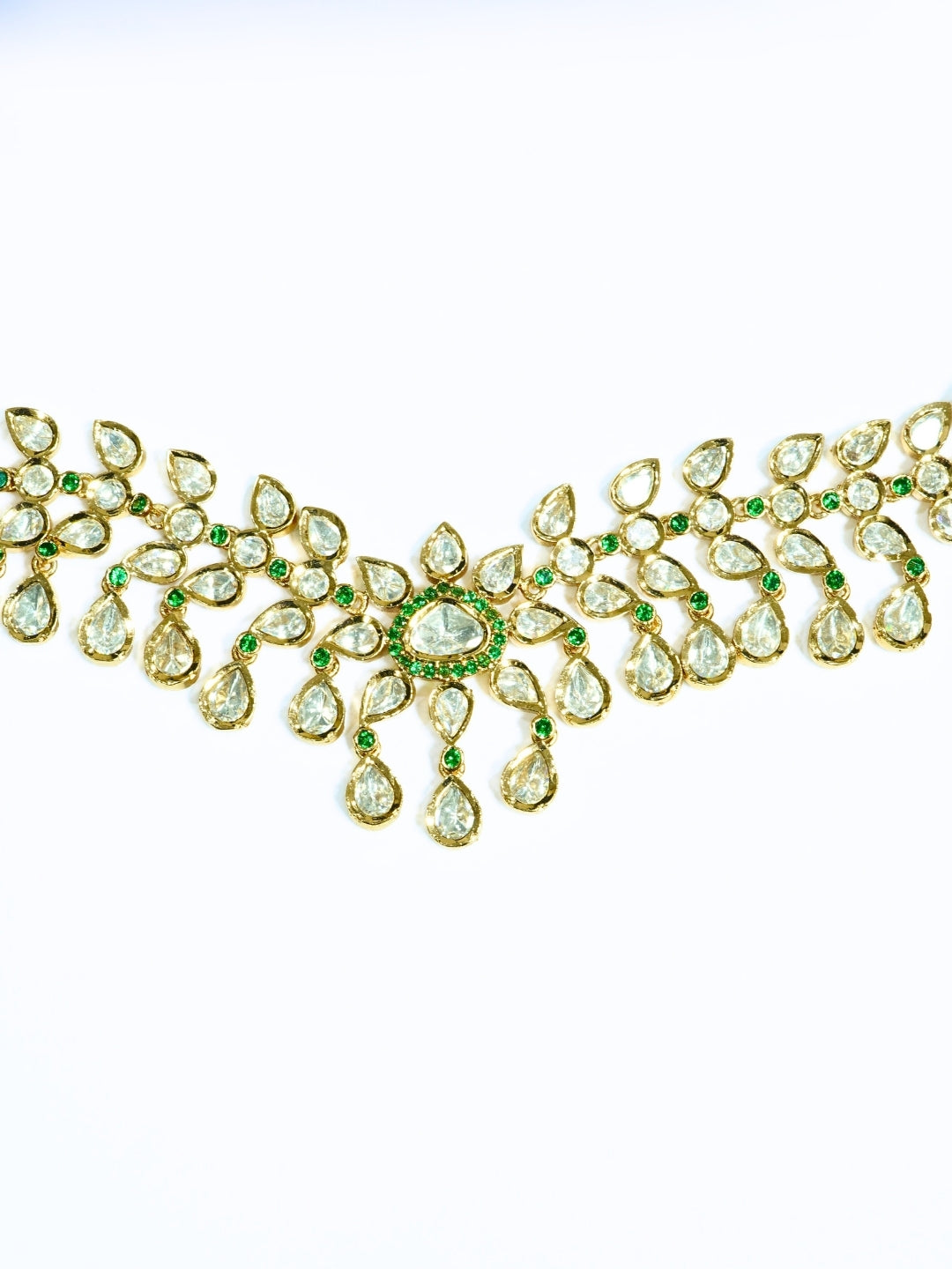 Floral Grace Gold-Toned Kundan Necklace Set