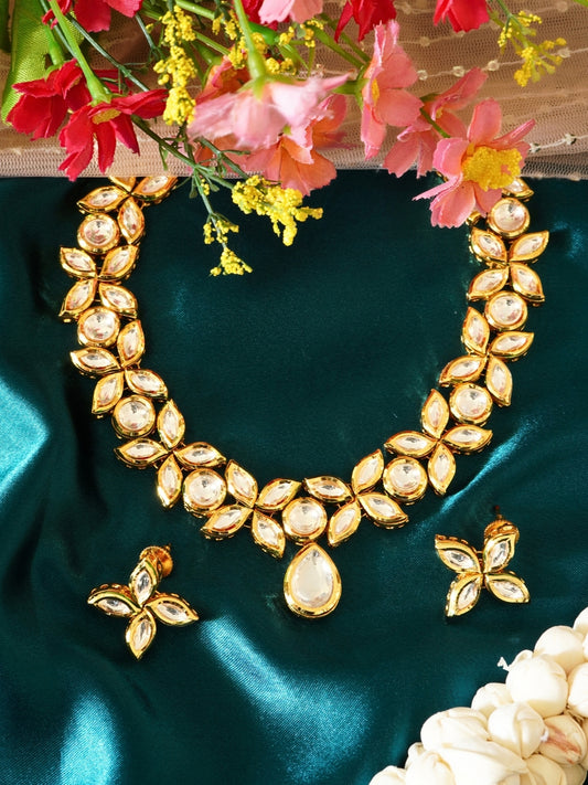 Royal Petals Kundan Necklace Set