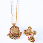 Elegant Laxmi Motif Pendant Set with Jhumka