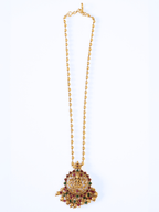 Elegant Laxmi Motif Pendant Set with Jhumka