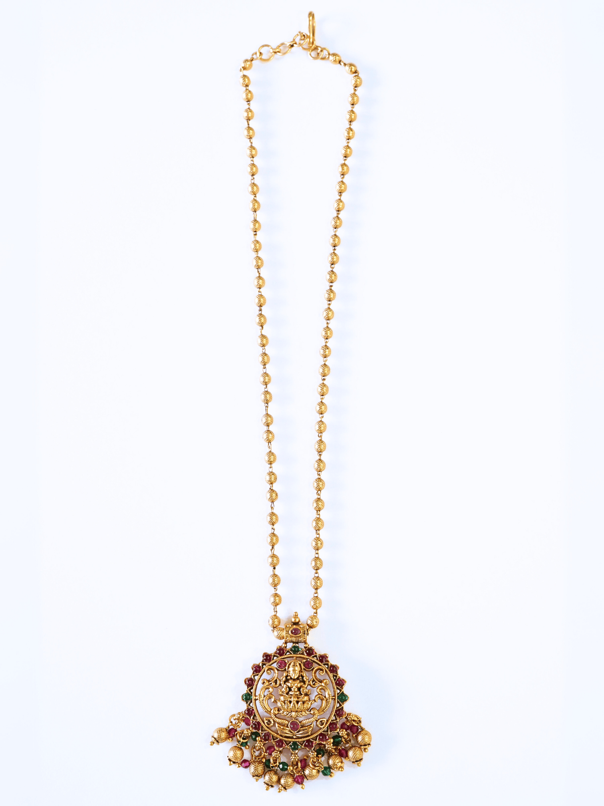 Elegant Laxmi Motif Pendant Set with Jhumka
