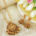 Elegant Laxmi Motif Pendant Set with Jhumka