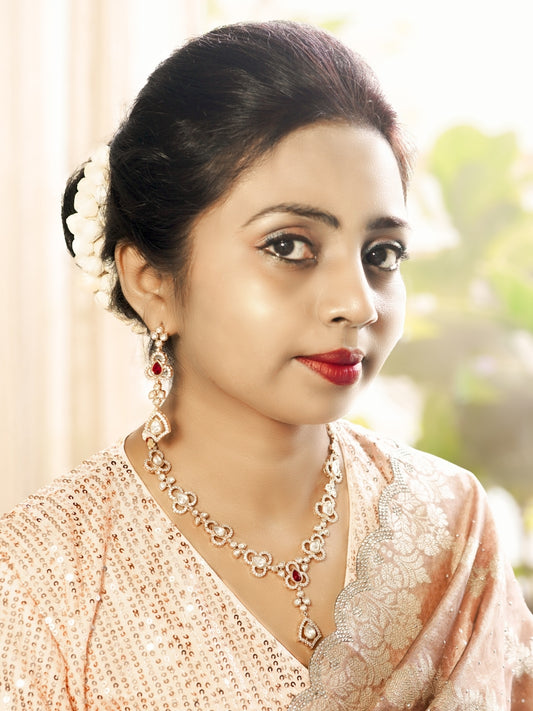 Festive Ruby Charm Kundan Necklace Set