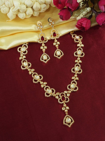 Festive Ruby Charm Kundan Necklace Set