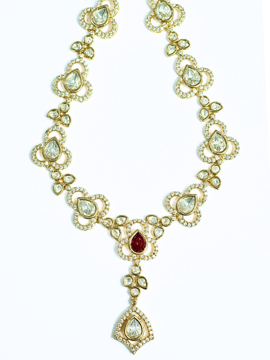 Festive Ruby Charm Kundan Necklace Set