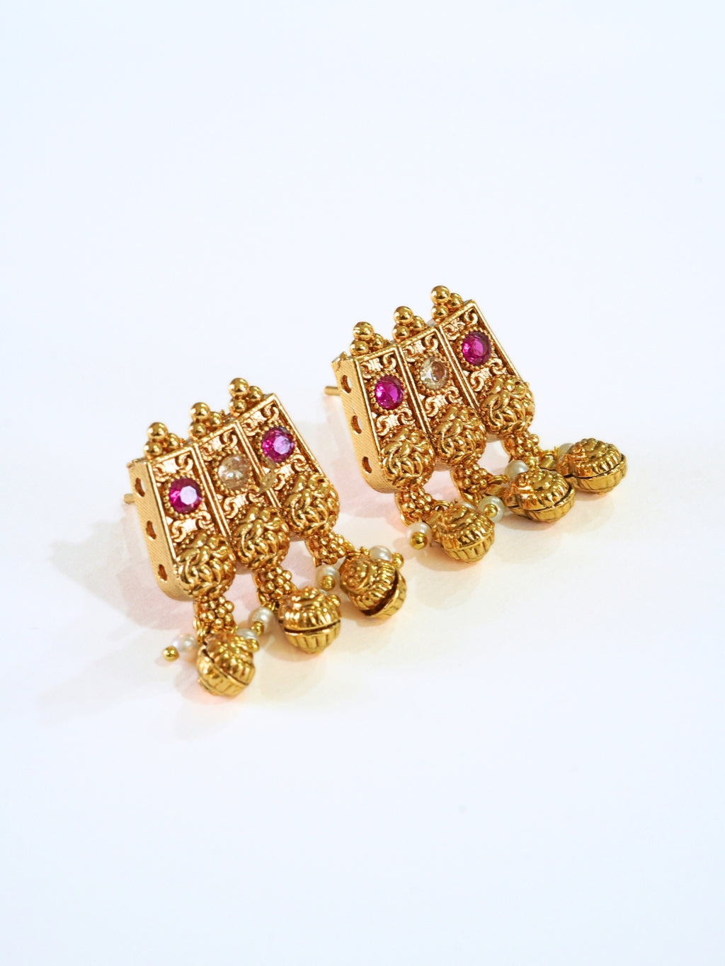 Ruby & Kundan Studded Beautiful Beaded Traditional Necklace Set