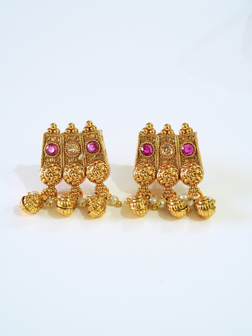 Ruby & Kundan Studded Beautiful Beaded Traditional Necklace Set