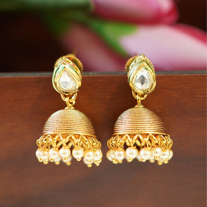 Traditional & Elegant Reversible Golden n White Beaded Necklace Set