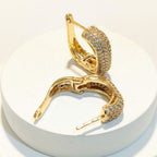 18K Gold Plated Zirconia Square Loops Earring