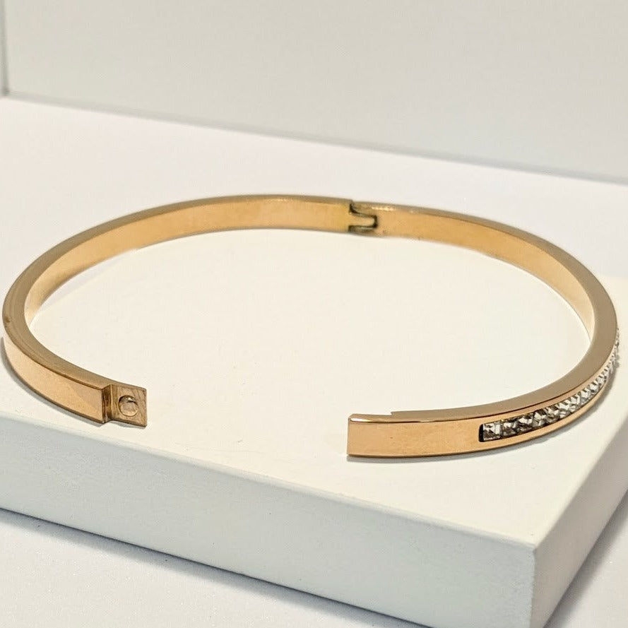 Elegant Zirconia Studded Rose Gold Plated  Bracelet