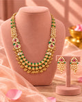 Jadau Gold Emerald and Ruby Traditional Necklace Set