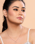 Zirconia Studded Mini Pendant Western Necklace Set