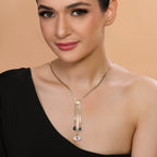 Evil Eye & Blue Pearl Pendant Western Necklace