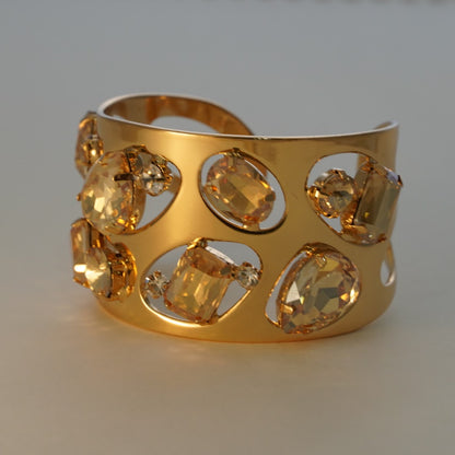 22K Gold Plated Crystal Studded Kada Bracelet