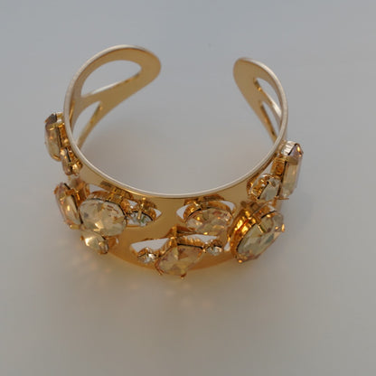 22K Gold Plated Crystal Studded Kada Bracelet