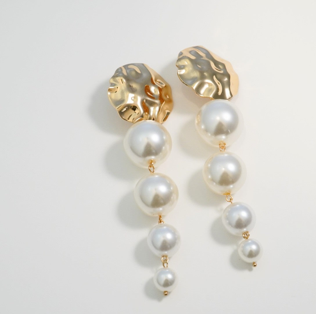 Style Statement with Bold Pearls  Earrings