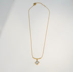 Solitaire Chain Pendant  18KT Gold Plated Western Necklace