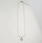 Solitaire Chain Pendant Rhodium Plated Western Necklace