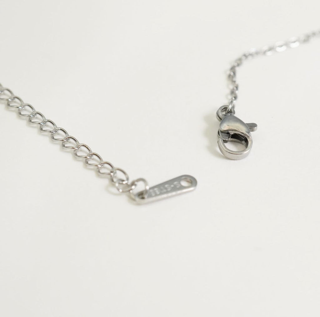 Solitaire Chain Pendant Rhodium Plated Western Necklace