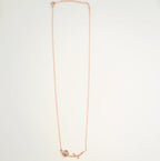 Rose Gold Plated Pearly Petal Western Chain Pendant Necklace