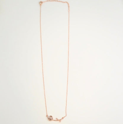 Modern Rose Gold Plated Mother of Pearl Studded Chain Pendant Necklace Prima Donna Series