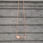 Rose Gold Plated Pearly Petal Western Chain Pendant Necklace