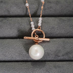 Pearl Magic Rose Gold Plated Western Pendant Necklace
