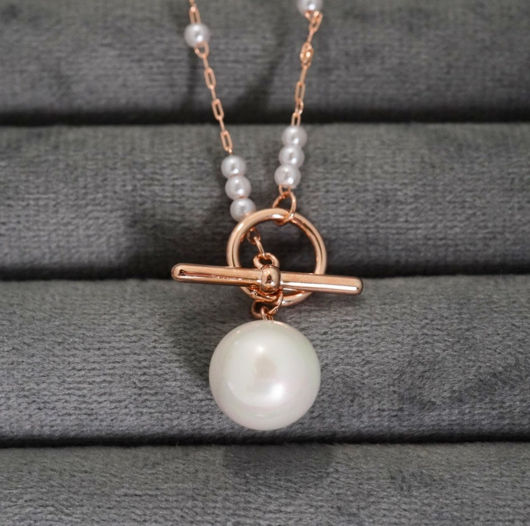 Pearl Magic Rose Gold Plated Western Pendant Necklace
