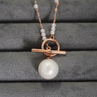 Pearl Magic Rose Gold Plated Style Statement Prima Donna Pendant Necklace