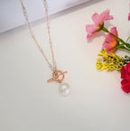 Pearl Magic Rose Gold Plated Western Pendant Necklace