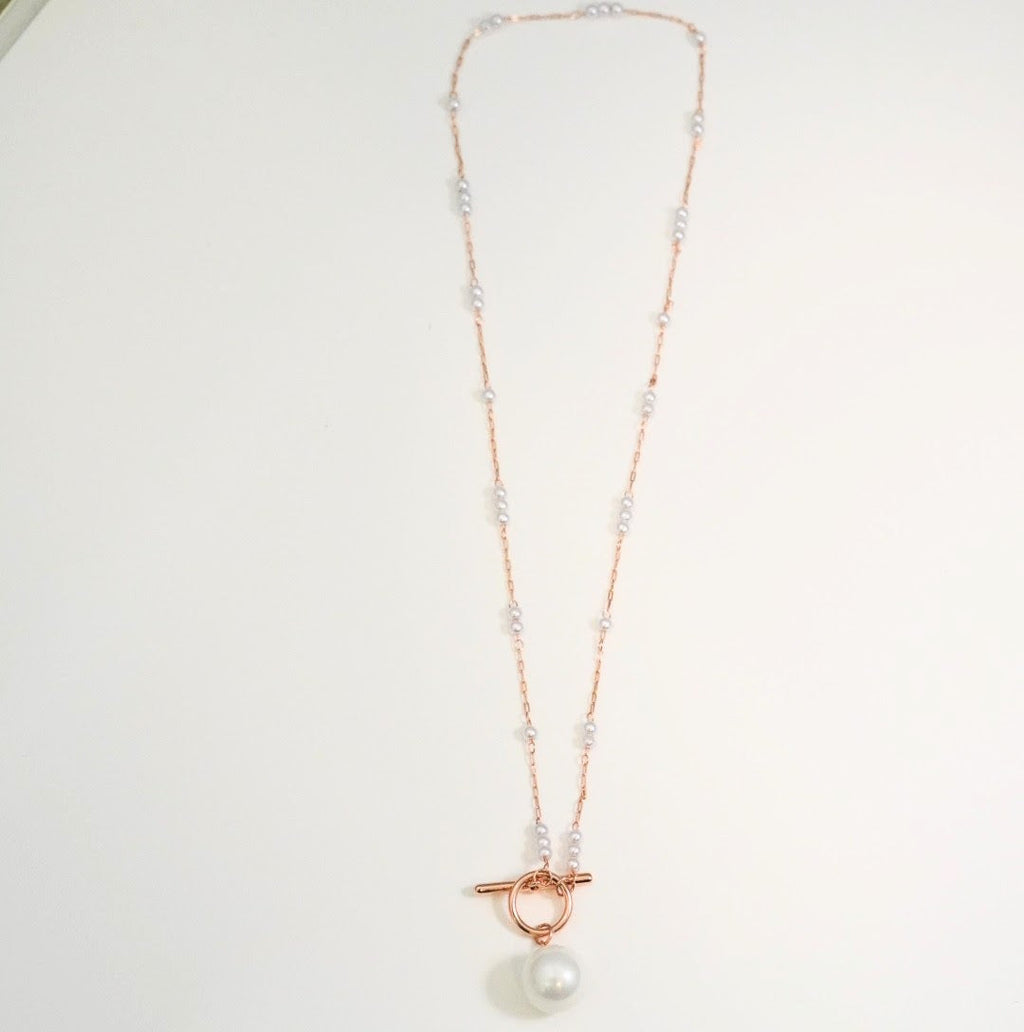 Pearl Magic Rose Gold Plated Western Pendant Necklace