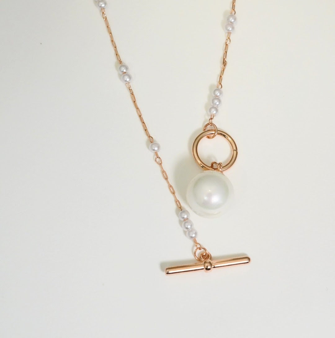 Pearl Magic Rose Gold Plated Style Statement Prima Donna Pendant Necklace