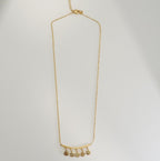 18K Gold Plated Multi Floral Linear Western Pendant Necklace